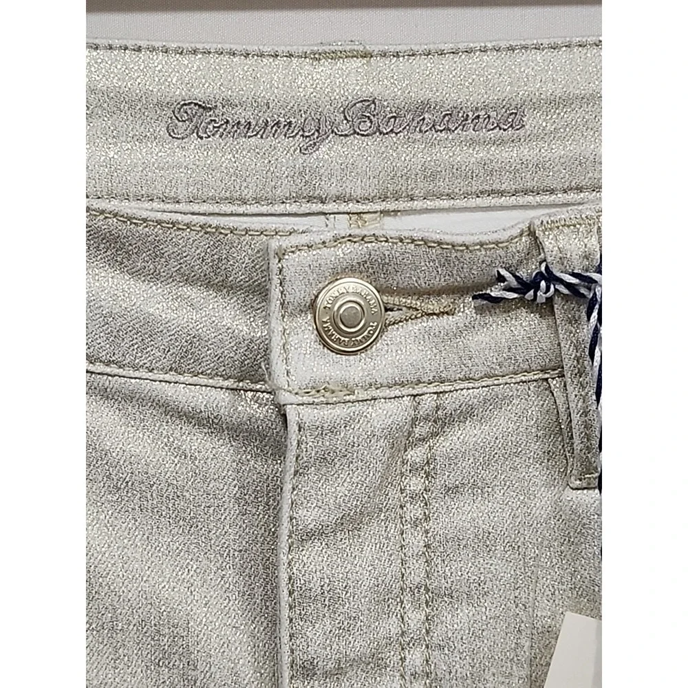 Tommy Bahama‎ Denim NWT Womens 2, Metallica Denim High Rise Ankle - Lt. Gold